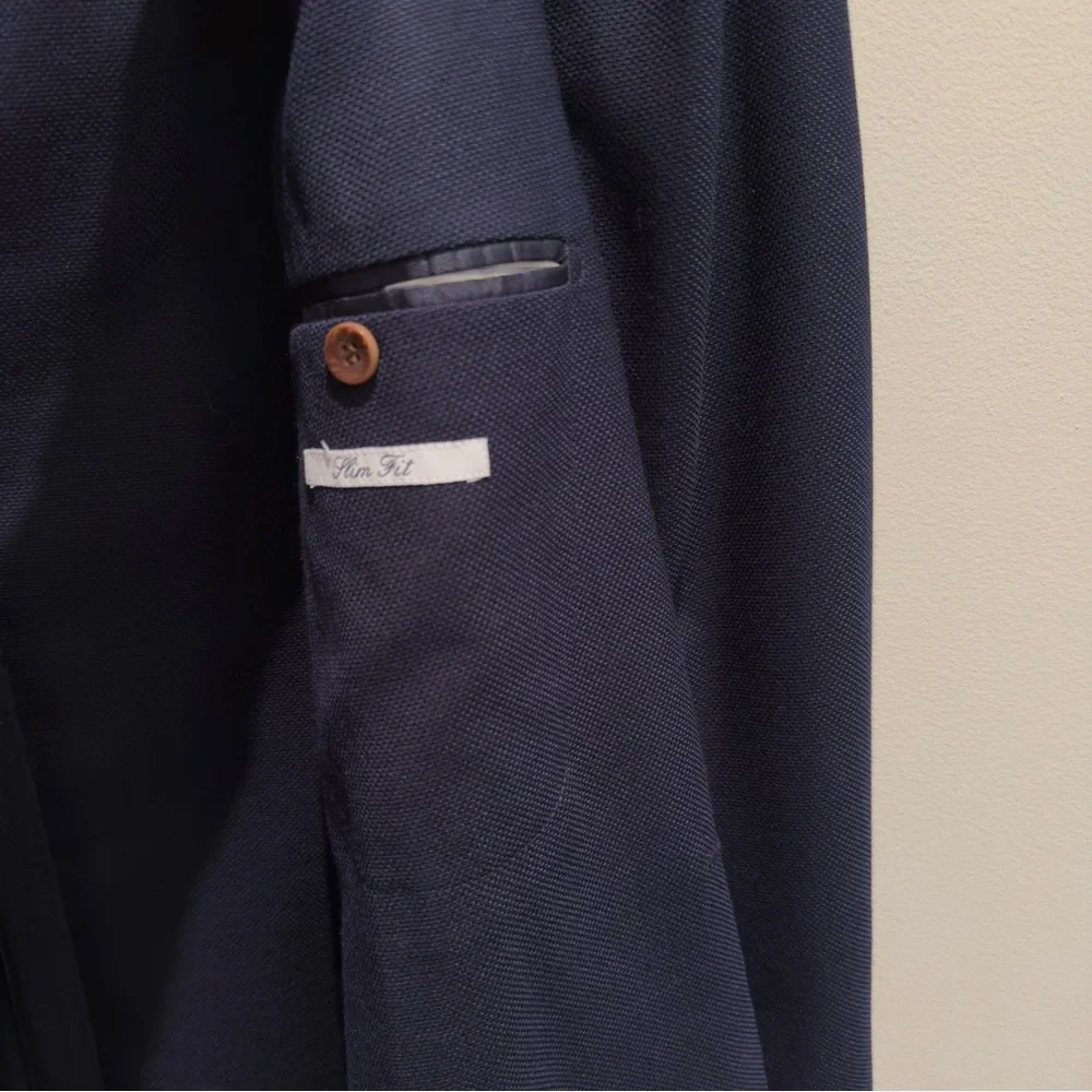 Charles Tyrwhitt Navy Blue 100% Wool Blazer Size 44R Men’s